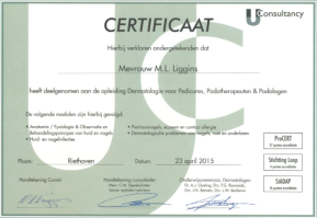 Certificaat van Dermatologie voor Pedicures, Podotherapeuten en Podologen